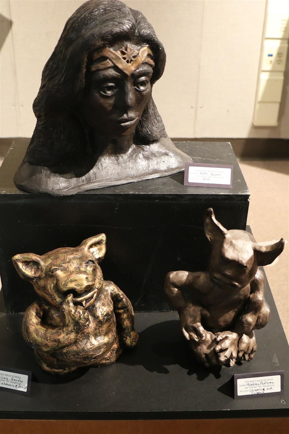 Three sculptures by students Three sculptures by students